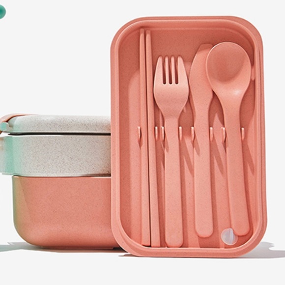 NEW: Our Place Layered Lunch Box Bento w/ Clips + Utensils - Picture 2 of 9